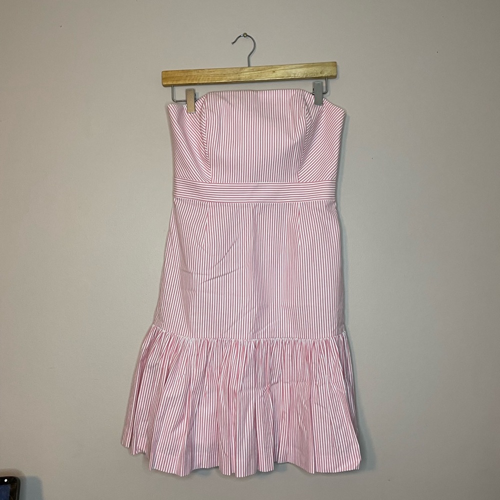 Vineyard Vines Kentucky Derby strapless pink striped dress size 0